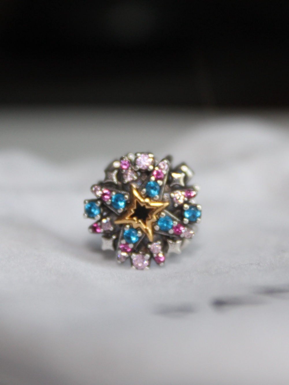 Pandora Disney Parks Walt Disney World Fireworks Charm Two-Tone Sterling Silver
